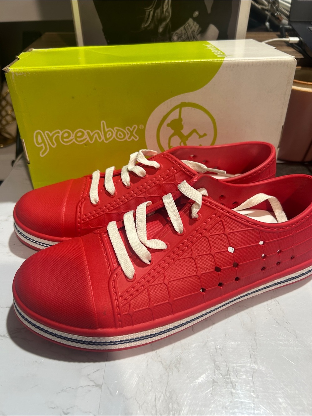 Greenbox Women’s Red Casual Lace-Up Sneakers